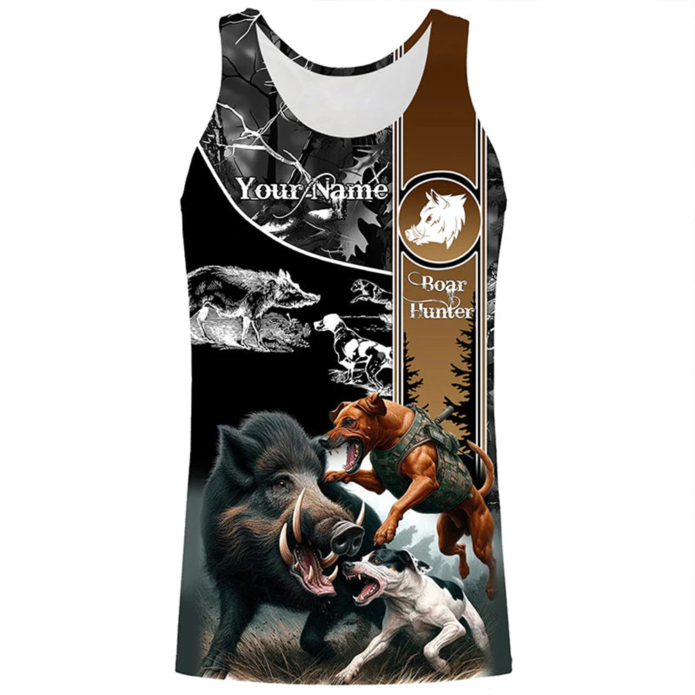 Wildman Hunting & Outdoor Polokwane - Personalisiertes Wildschweinjäger-Tanktop mit 3D-Druck, ärmellose Shirts