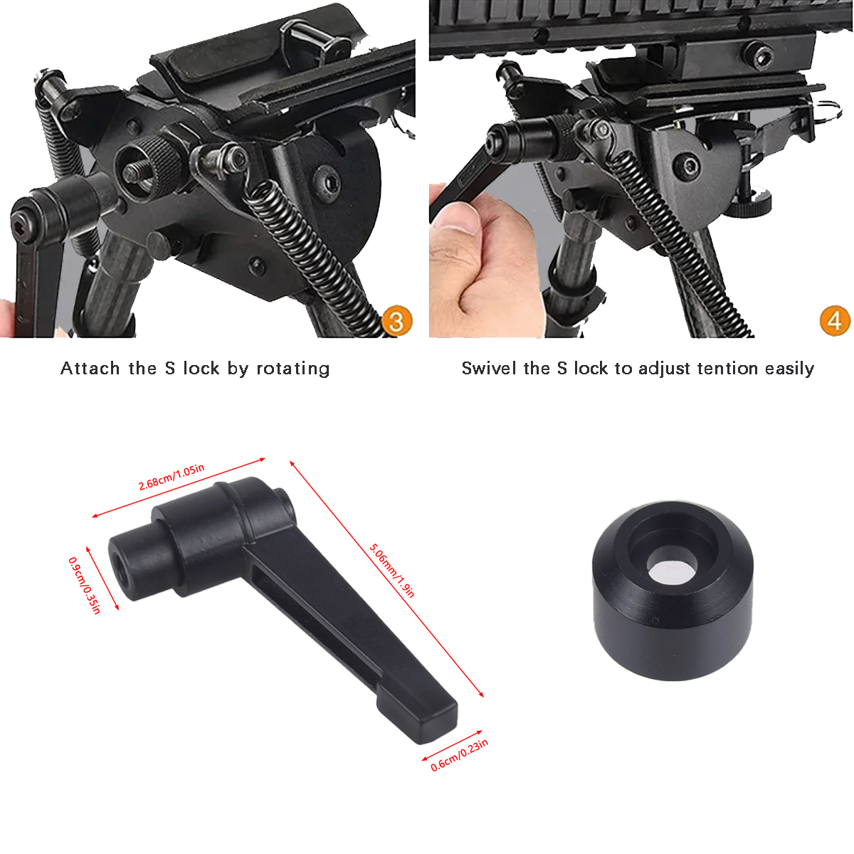 Bipod Rifle Mount - Taktische Schnellverstellung Drehbare Harris Zweibein Pivot