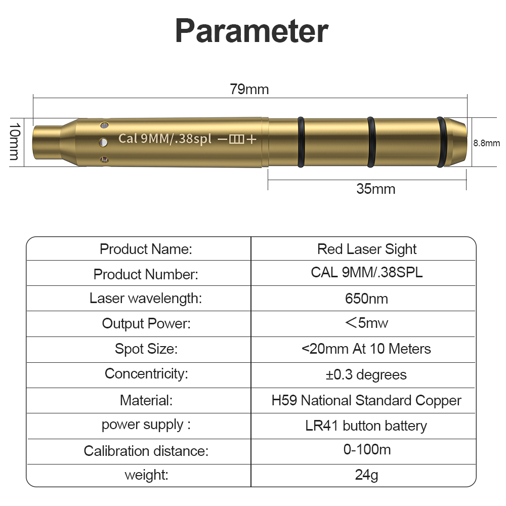 9MM/38SPL Red Laser Boresighte – Outdoor Hunting Range Bewertung und Preis